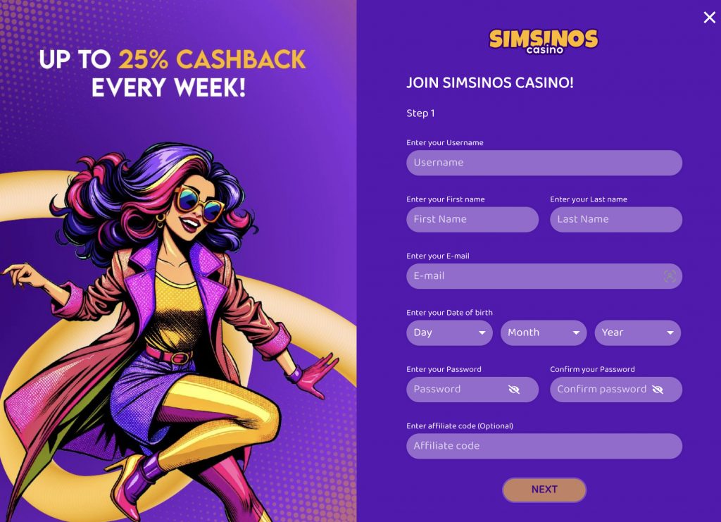 simsinos sign up